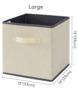 Lifewit™ ~ 13&quot; Storage Bin ~ Fabric Cube Storage Bin ~ Beige ~ Solid Pat... - $22.44