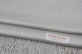 Silver Pashmina Womens Solid 78x28 Silky Shawl Wrap Wool Feel Blend Scarf - £14.37 GBP