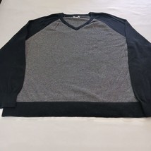 Vintage Merona V-Neck Mens Black &amp; Gray Pullover Sweatshirt Long Sleeve Size 2XL - £15.31 GBP