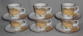 Set (6) Noritake Stoneware Salem Pattern Cups And Saucers Made In Japan - £18.76 GBP
