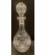 Vintage Clear Cut Glass Decanter With Stopper 12 1/2” - $55.15 CAD