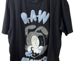 Raw Own The Now T-shirt Size 3X Black Blue White Black-out Bunny Patched - £12.83 GBP