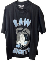 Raw Own The Now T-shirt Size 3X Black Blue White Black-out Bunny Patched - £12.75 GBP