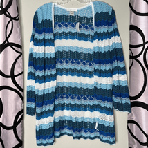 Christopher and banks blue knit open sweater petite large new with tags - £12.53 GBP