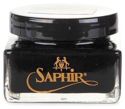 SAPHIR Pommadier BLACK 01 Creme Shoe Boot Polish Square Glass Jar Medail... - $69.79