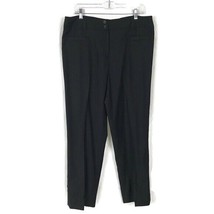 Carlisle Women&#39;s Black Pants Straight Leg Flat Front Lined Button Size 14 - $19.79