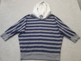 I Love H81 Hoodie Girls Large Multi Striped Lined Knit Dolman Sleeve Pul... - $19.15 CAD