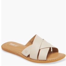 Born Ilana Leather Slide Sandal, Cushioned Padded, White Cream, Size 10,... - $64.52