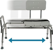 DMI Tub Transfer Bench and Shower Chair with Non Slip Aluminum Body, Adjustable - £86.77 GBP