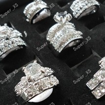 12Pcs 6 Pairs 2017 Hot Sale Cubic Zircon Rhinestones Women Silver Plated... - $22.44