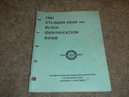 1981 81 Car Truck Cylinder Head &amp; Block Service Identification Id Guide Manual - $20.03