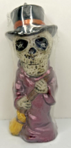Vintage Halloween Metallic Skull Candle New in Packaging 4.5&quot; SKU H497 - £20.09 GBP