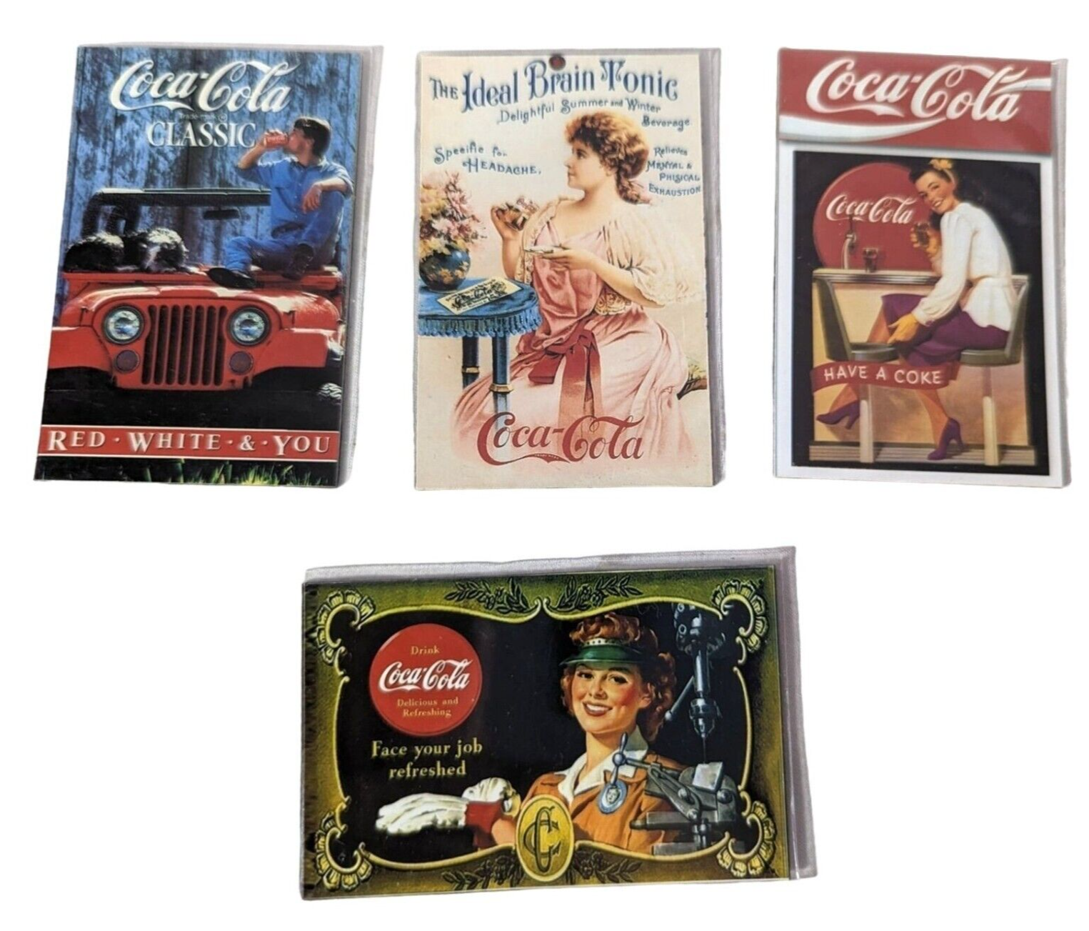Coca-Cola Vintage and Retro Magnets Set of 4 Soda Pop Advertising 3 x 2-... - $14.19