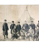 1891 Officers At Fort Keogh Plate Print Victorian Indian Wars History F6H - $29.99
