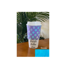 Purple Polka Dot Reusable Coffee Cozy - £3.08 GBP