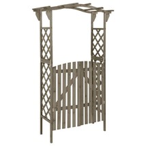 Outdoor Garden Patio Wooden Pergola With Gate Solid Wood Arch Plant Clim... - $148.88+