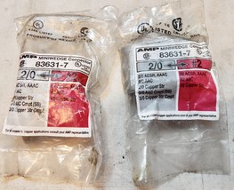 Amp Inc Miniwedge Connectors 83631-7 2ea 2/0-#2 Grey/Red Aluminum Tap 286A - $12.49