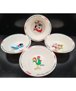 4 Pc Kellog&#39;s Plastic Cereal Bowls Set Tony Tiger Toucan Sam Corny Snap ... - $29.67