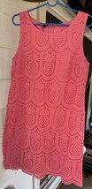 Talbots Womans Size 12 Pink Eyelet Summer Shift Sheatj Dress EUC - £15.72 GBP