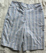 Women&#39;s Tail Tech Pastel Plaid Cotton Blend Bermuda Golf Shorts Size 4 - £11.07 GBP