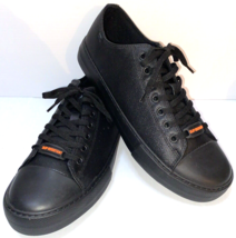 Black Leather Shoes Lugz Stagger Lo Slip-Resistant Lace Up Mens 9.5 Food Service - £37.91 GBP