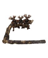 Rustic Western Elk Moose Hanging On Tree Branch Wall Hand Towel Holder Bar - $973.84 MXN