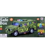 MILITARY SUV MONEY SAFE BOX BUMP &amp; GO, MUSIC, LIGHT UP PIGGY BANK money ... - $20.81 CAD