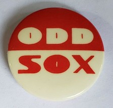 ODD SOX BUTTON PINBACK WEAR RED AND WHITE UNIQUE VINTAGE RETRO COLLECTOR... - £12.78 GBP