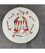 ROSANNA Italy Teddy Bear Candy Cane Salad Plate Christmas Plate - $11.36
