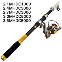   Fishing Rod Or Rod Reel Combos Portable Telescopic Fishing Pole 13BB Spinning  - £53.46 GBP