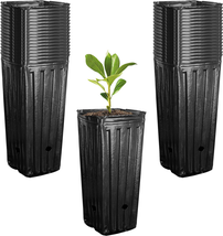 50Pcs Plastic Deep Plant Nursery Pots, 9.44”Tall Tree Pots,Black Deep Se... - £22.52 GBP