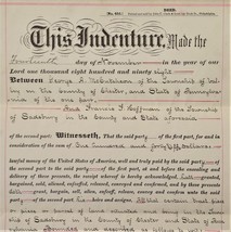 1898 antique DEED INDENTURE Geo McCutcheon valley chester pa Fr HOFFMAN sadsbury - £71.18 GBP