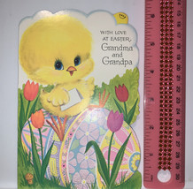 Vintage 1970’s Rust Craft Easter Grandma &amp; Grandpa Greeting Card Chick Eggs - $4.20