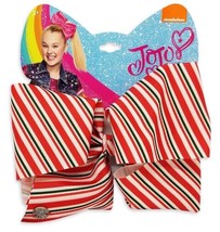 JoJo Siwa Large Cheer Hair Bow - Christmas Holiday, Red White &amp; Green Candy Cane - £11.95 GBP