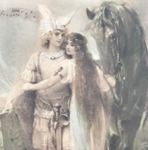 1905 Twilight of the Gods Art Postcard Prelude Siegfried Leaves Brunnhilde - $9.49