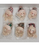 Crafting For Christmas Holiday Fabric Santa Head 6 Ornament Lot Rustic C... - $393.62 MXN