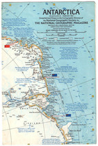 1963 Antarctica National Geographic Map - £15.44 GBP
