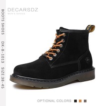 DECARSDZ leather Men Boots 2021 New Autumn Winter Fashion Casual Boots Men Comfy - £77.41 GBP