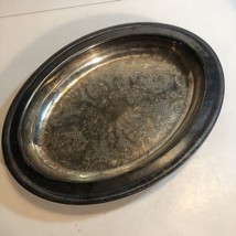 Newport Gorham Silverplate Happy Platter Serving Tray Dish 11.5”x9” - $18.65