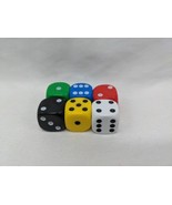 Lot Of (6) D6 Dice Green Blue Red Black Yellow White 1/2&quot; - £18.59 GBP