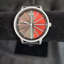 MAD Mens Black Red Dial Watch Black Band Y2K Analog Casual Elegance Fashion - £16.88 GBP