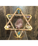 Judaica Jewish Energy Blessing Star of David Natural Amethyst Filled Cry... - $59.35