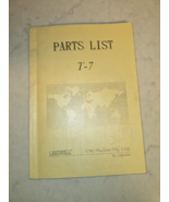 Leadwell T7 Part List Manual - $35.00