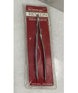 Revlon Deluxe Tweezers Slant Tip 1536-44 Carry Case Superior Quality - $20.17
