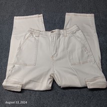 Madden NYC Cargo Pants Women XL Off White Elastic Waist High Rise - $17.05