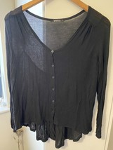gina tricot Black Button Up Blouse Knit XS - $9.93