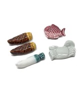 Set Of 5 Mix Porcelain Shape Fish Chopsticks Knife Utensil Holders Rests... - $11.85