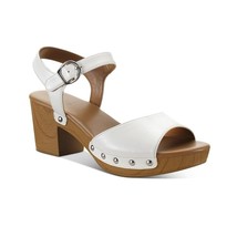 Style &amp; Co. Womens 8 M White Smooth Andreas Block Heel Sandals DISPLAY SG3 - $24.49