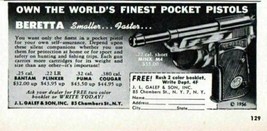 1957 Print Ad Beretta Minx M4 Pocket Pistol Guns Galef New York,NY - £6.69 GBP