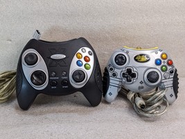 Lot of 2 Microsoft Xbox Original Intec &amp; Mad Catz Wired Controllers (Y) - £19.97 GBP
